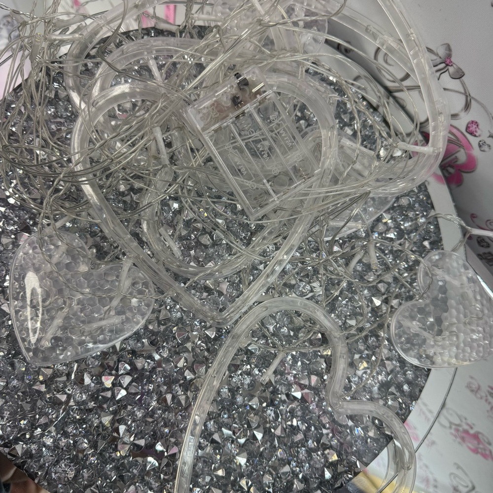 Clear Heart String Lights - Decorative LED Heart Garland